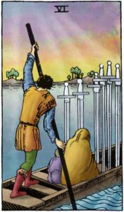 Seis de Espadas Tarot