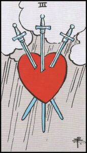 Tres de Espadas Tarot